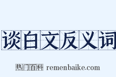 谈白文反义词是什么意思的图片